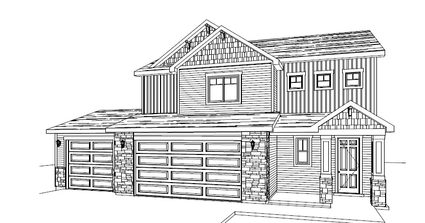 Architectural Rendering. Illustrating the exterior design of the property