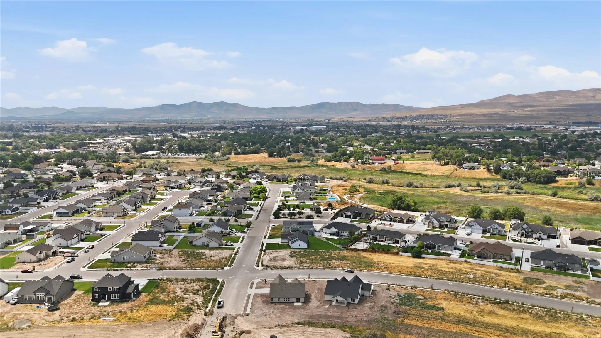 Expansive aerial offering a broad perspective of a residential neighborhood