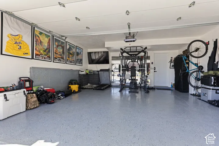 Garage modified into home gym