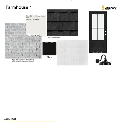 Exterior Material Selections. Outlining the proposed material and color palette for the property's exterior elements