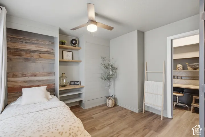 Flex room featuring a Murphy bed that can be folded into the wall allowing for a convertible space.