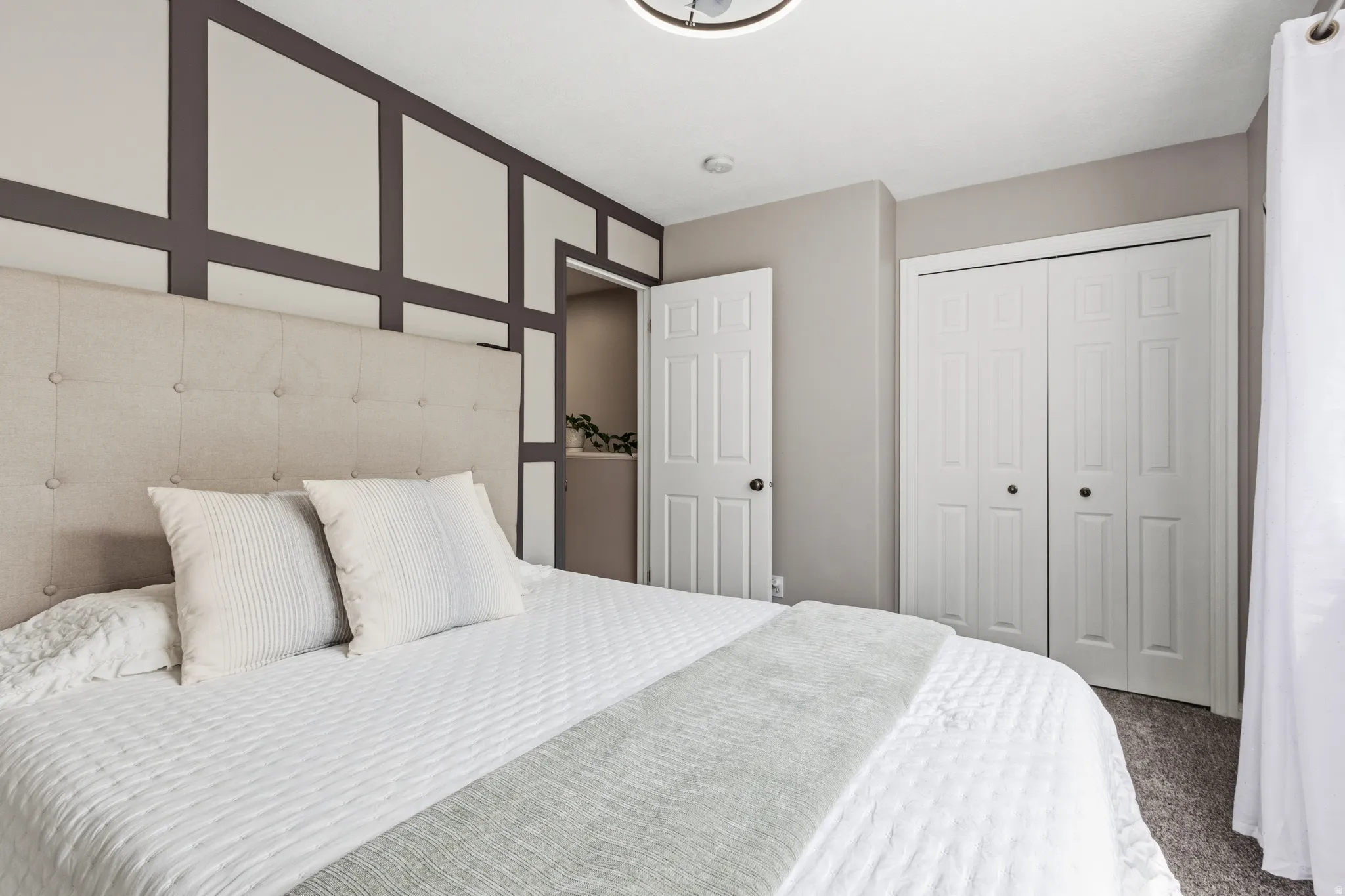 Accent wall featuring geometric paneling