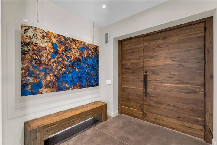 Foyer with custom entry door