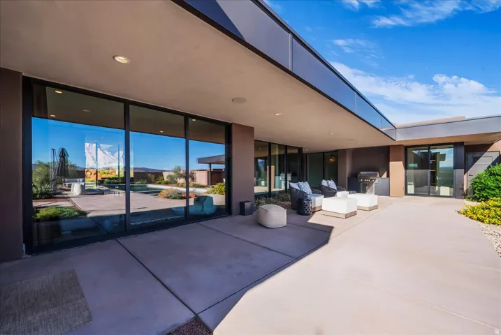 Shaded patio off of the main living area to the south