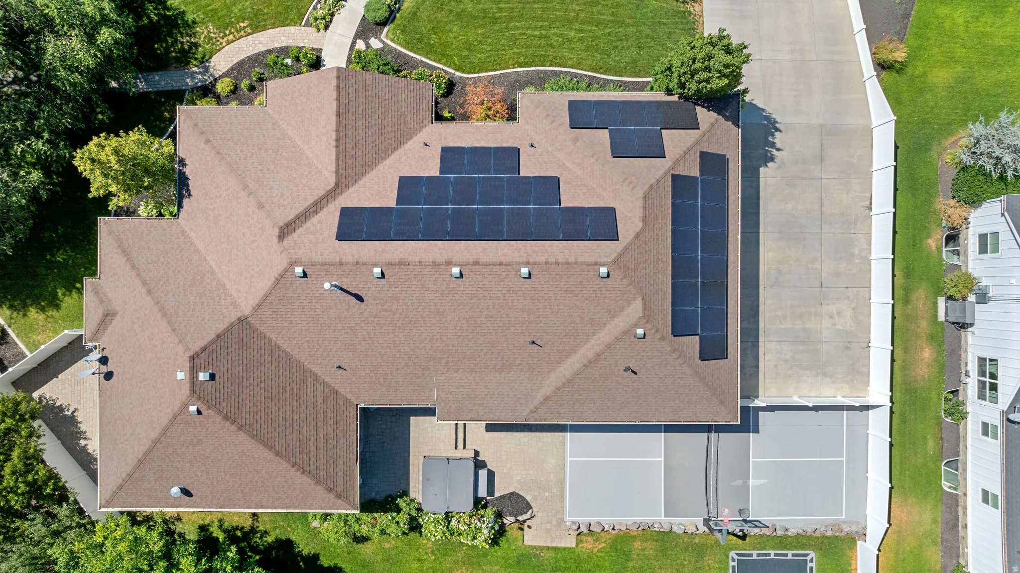 Expansive roofline featuring 40 solar panels