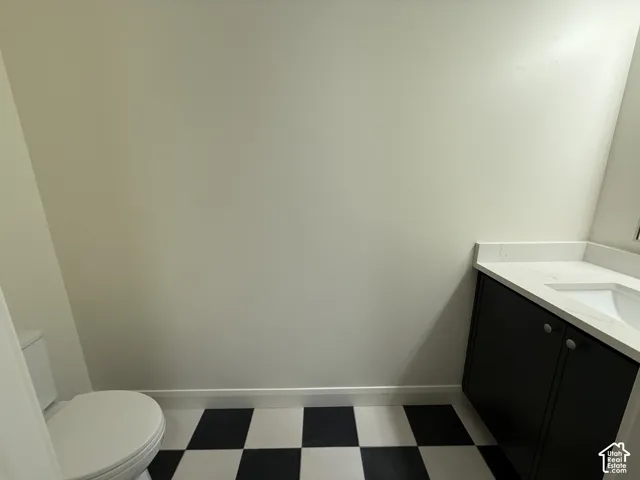 Black and white checkerboard flooring