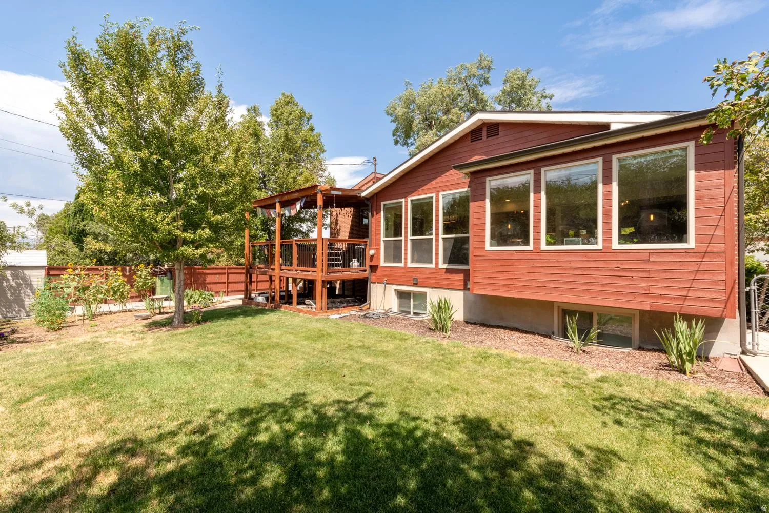 Backyard and deck