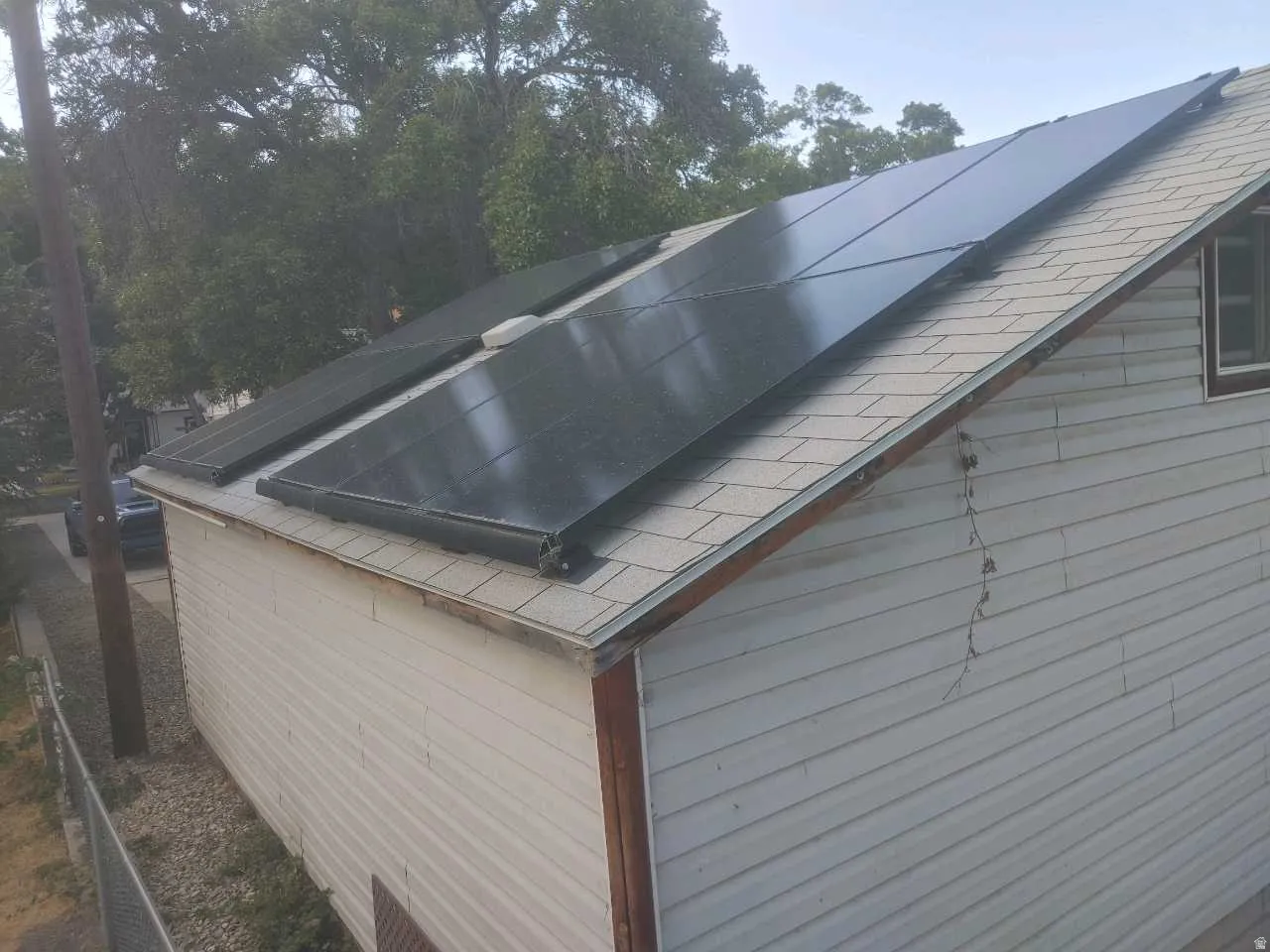 Roof-mounted solar panels ON GARAGE