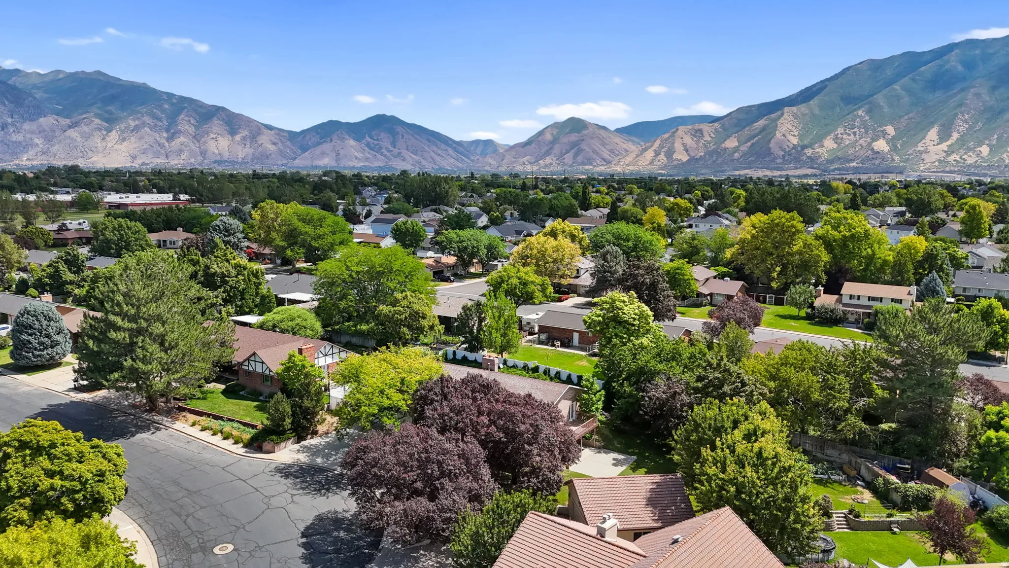 Expansive residential area with a mountain backdrop