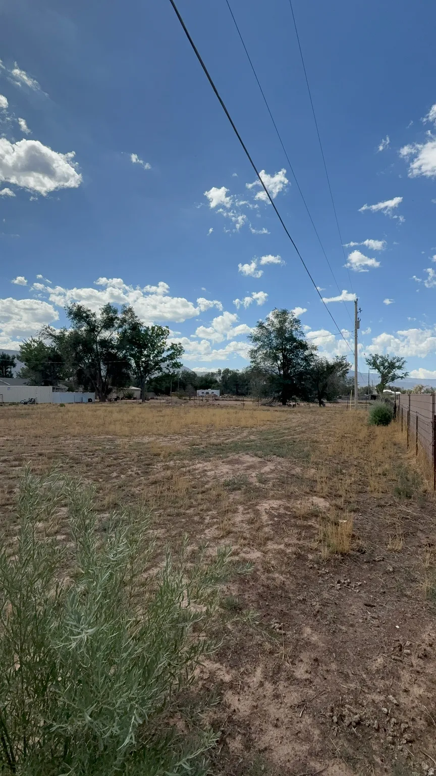 Expansive undeveloped land parcel featuring existing natural shrubbery and established trees