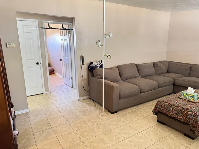 Tiled flooring throughout the main living space