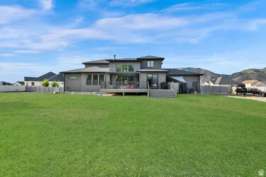 Expansive green lawn providing abundant outdoor space