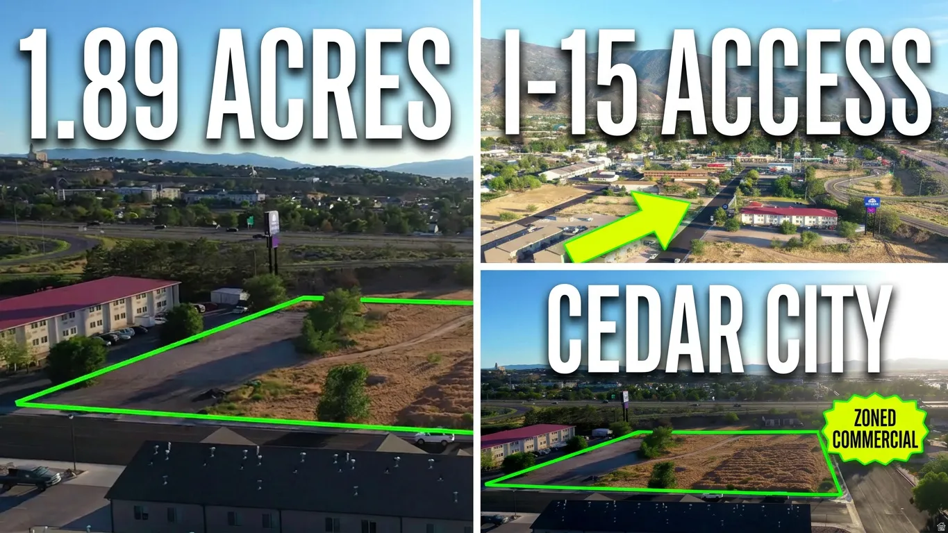 Property Marketing Visual. Illustrating property dimensions, access routes, and zoning classification