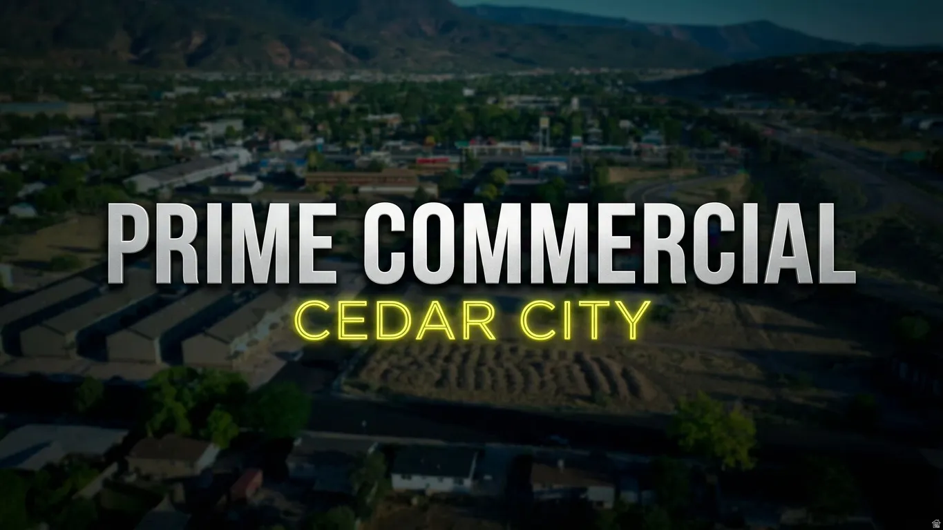 Property Marketing Graphic. Indicating commercial property in Cedar City