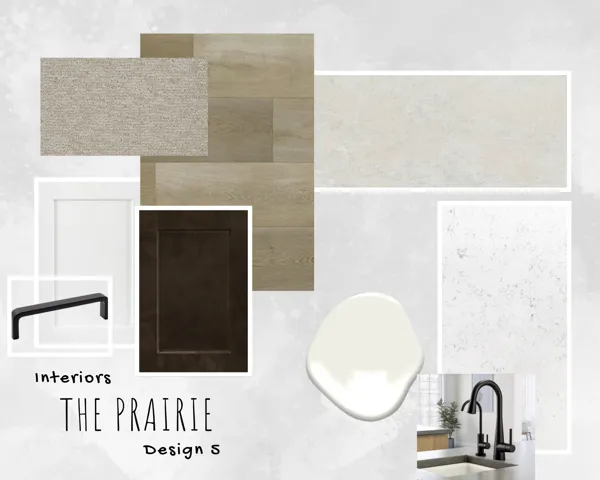 Interior Design Board. Presenting material and finish selections for the property's design scheme