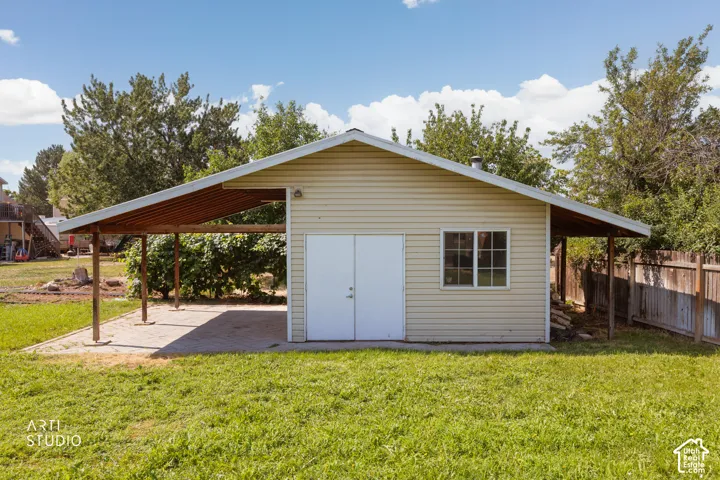 Large Shed and Covered Patio