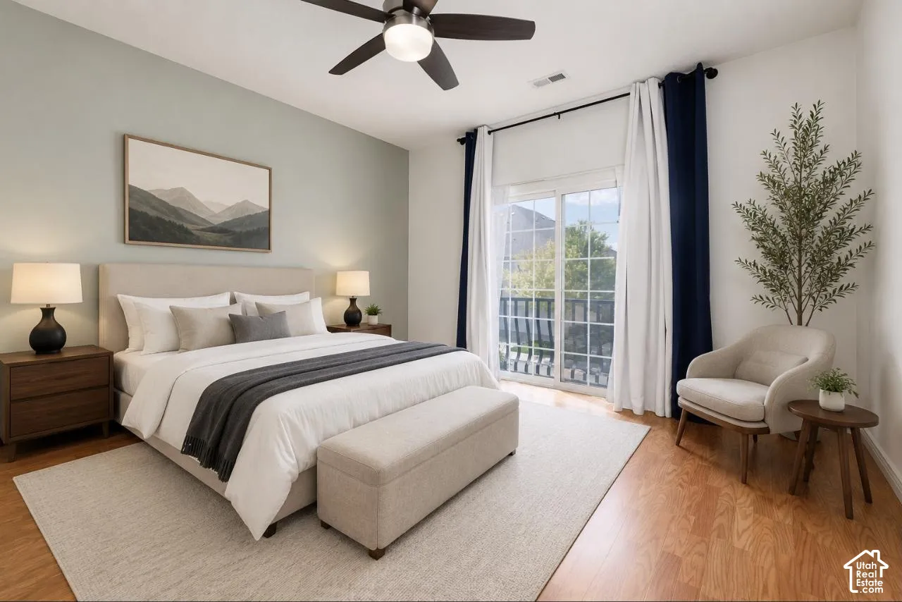 VIRTUALLY STAGED* Sliding glass doors provide access to an exterior balcony