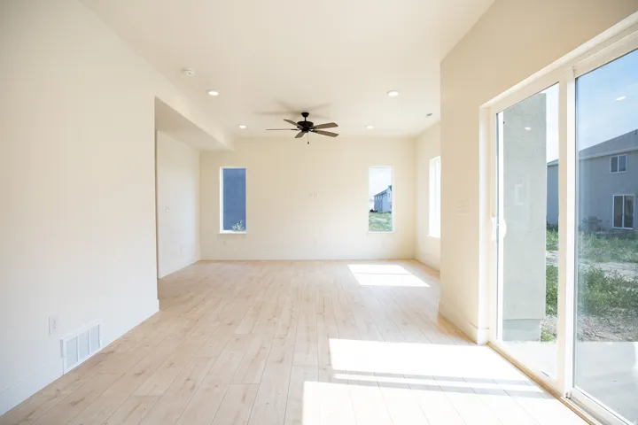Living room and dining area