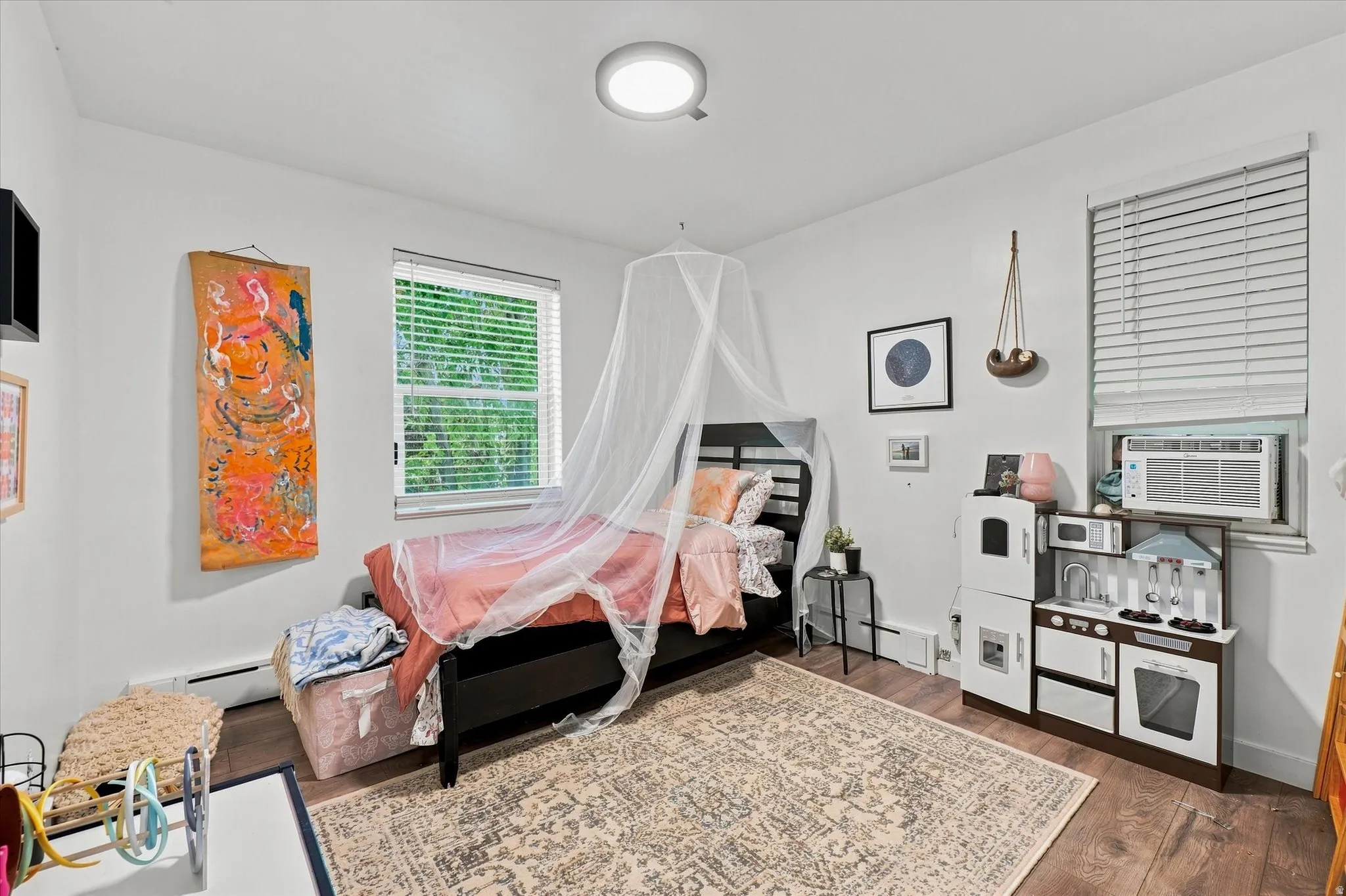Hardwood-style flooring throughout
