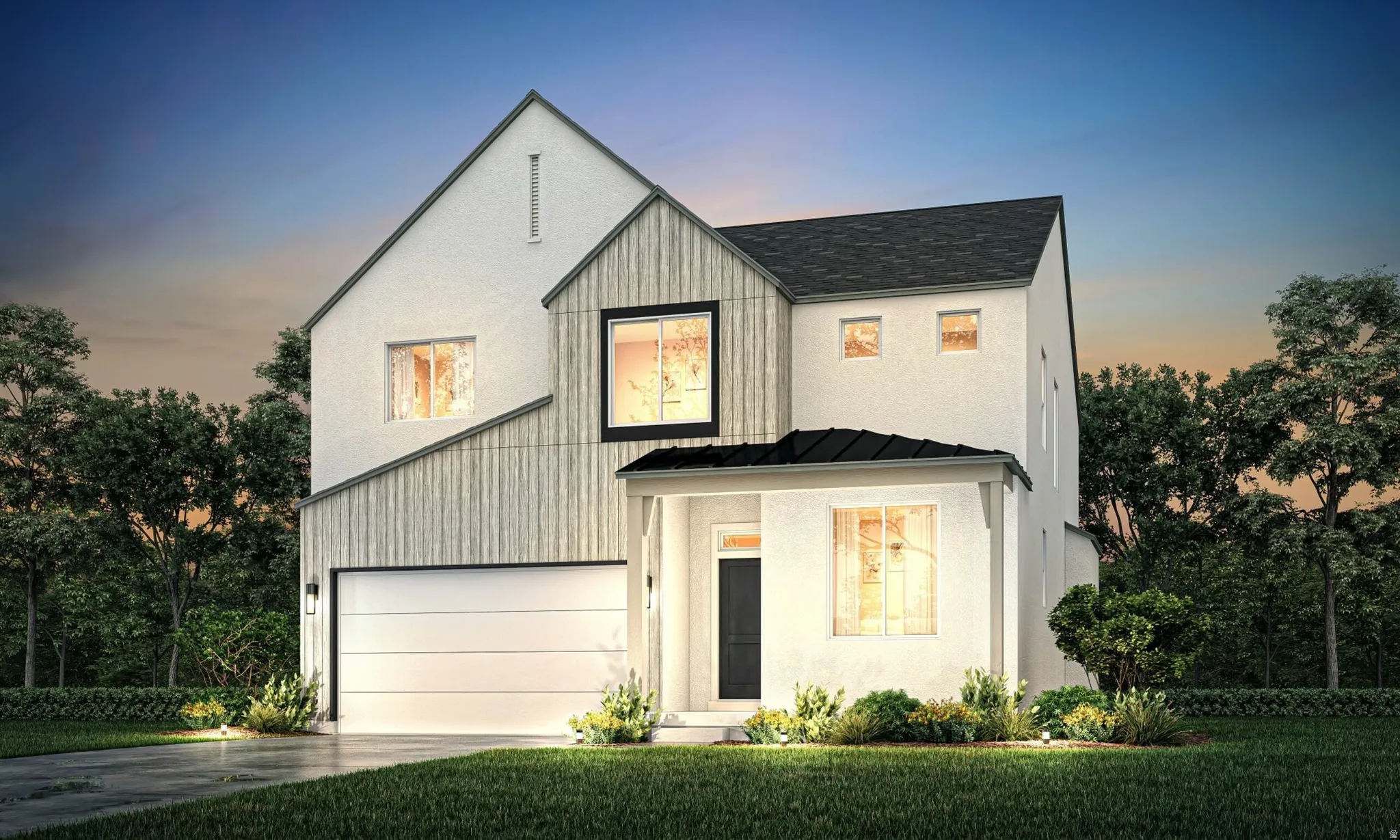 HOME is a two car garage home. Example photos are used to show the plan.