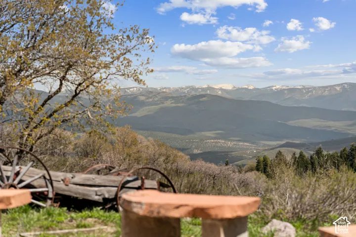 View from the Fire Pit - Long-range view over the valley floor toward snow-dusted peaks from the fire pit seating.