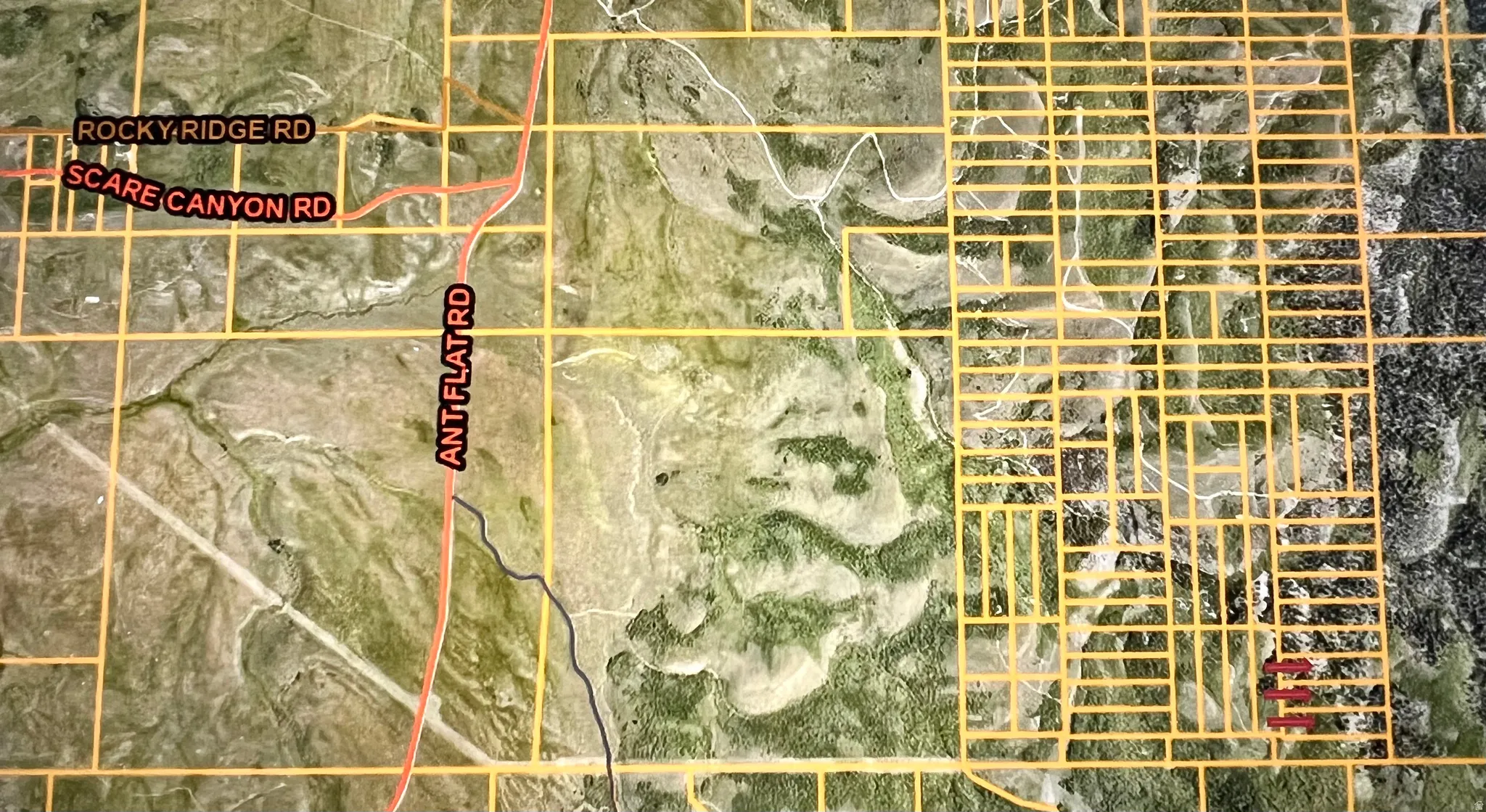 Plat Map. Illustrating property divisions, roadways, and geographical features