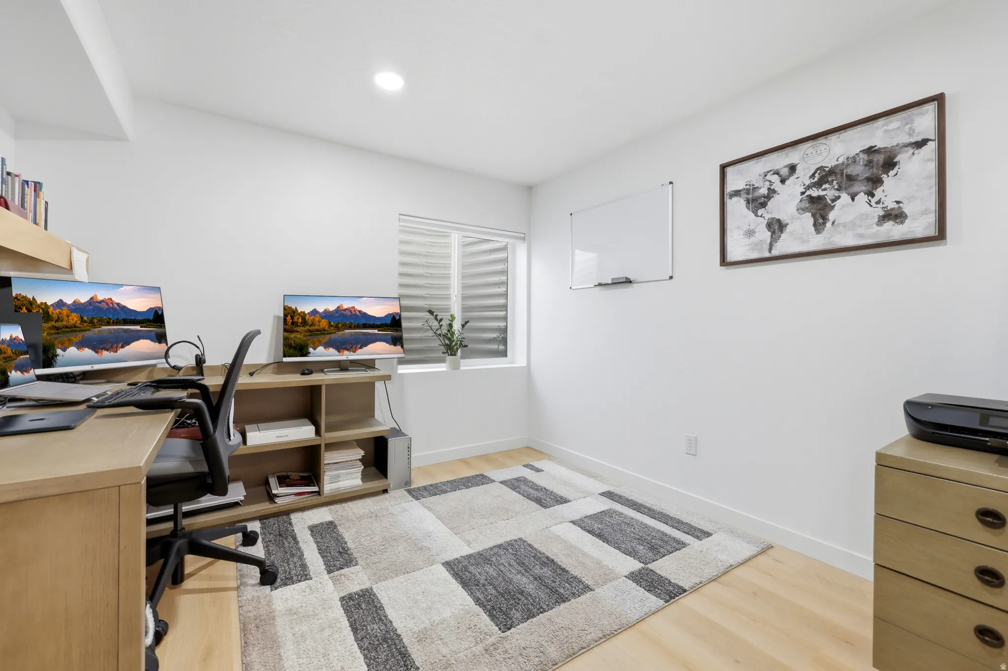 Second office in the basement.