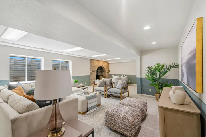 Another view of lower level family room.