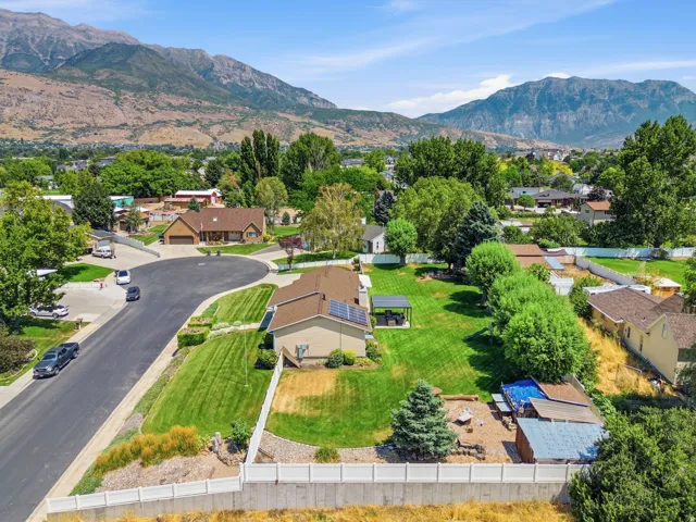 Side view of home with view of Mt. Timpanogos.