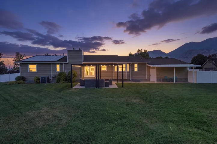 Evening view of back of the home.