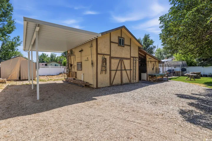 "The Barn" with an RV carport attached, loft and lean-to.