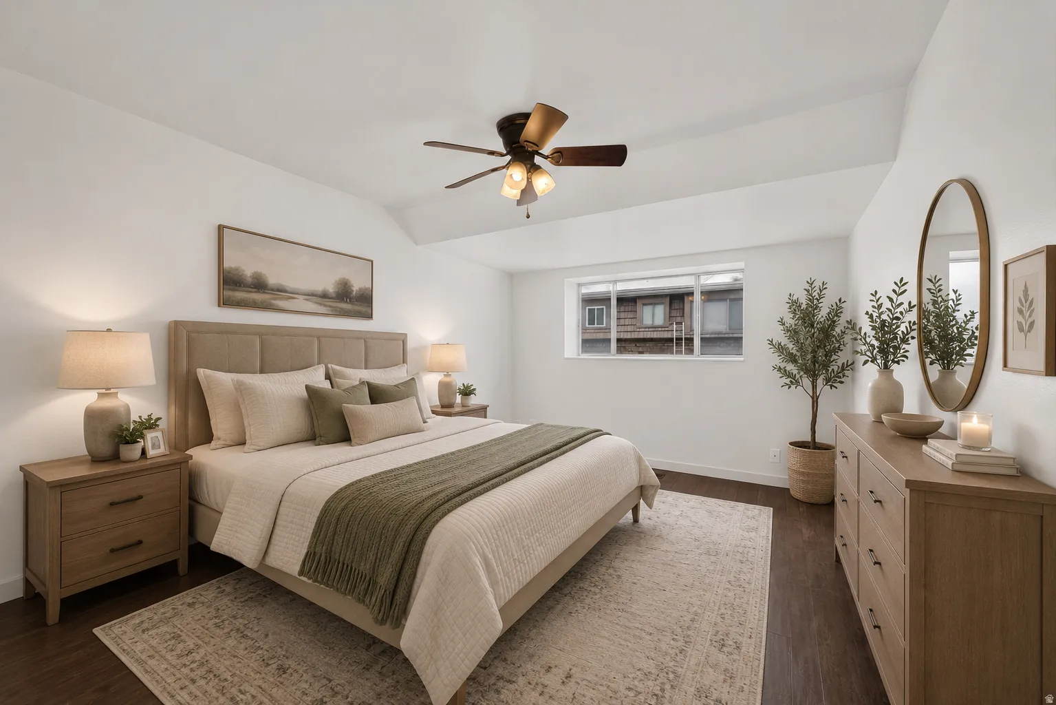 Virtually staged bedroom