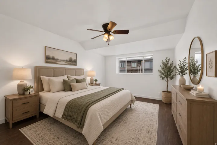 Virtually staged bedroom