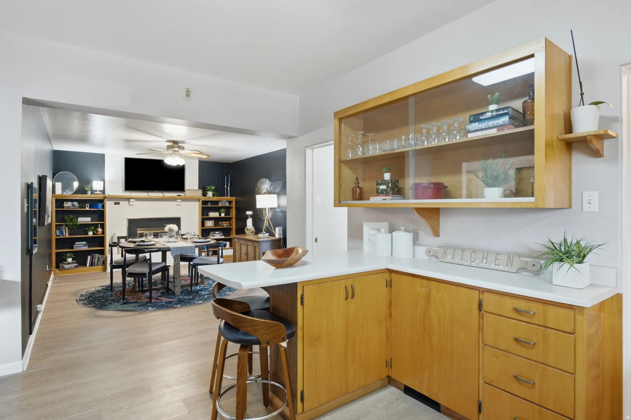 Delightful kitchen peninsula makes a perfect breakfast bar.