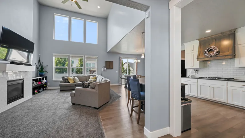 Giant family room with huge windows and natural light
