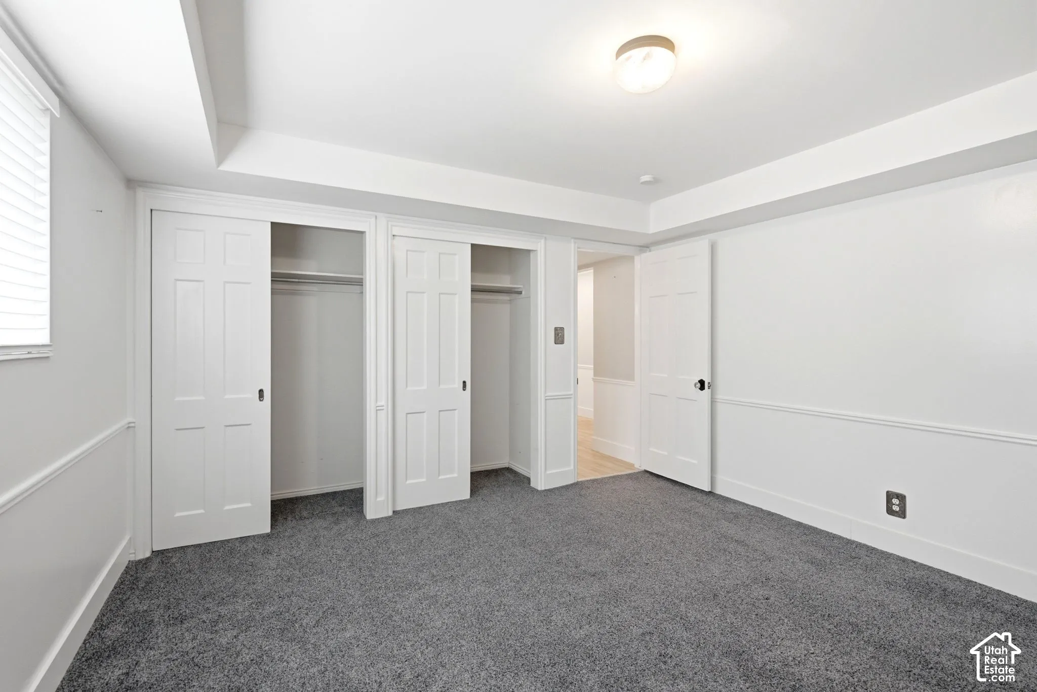 Double closets in the bedroom.