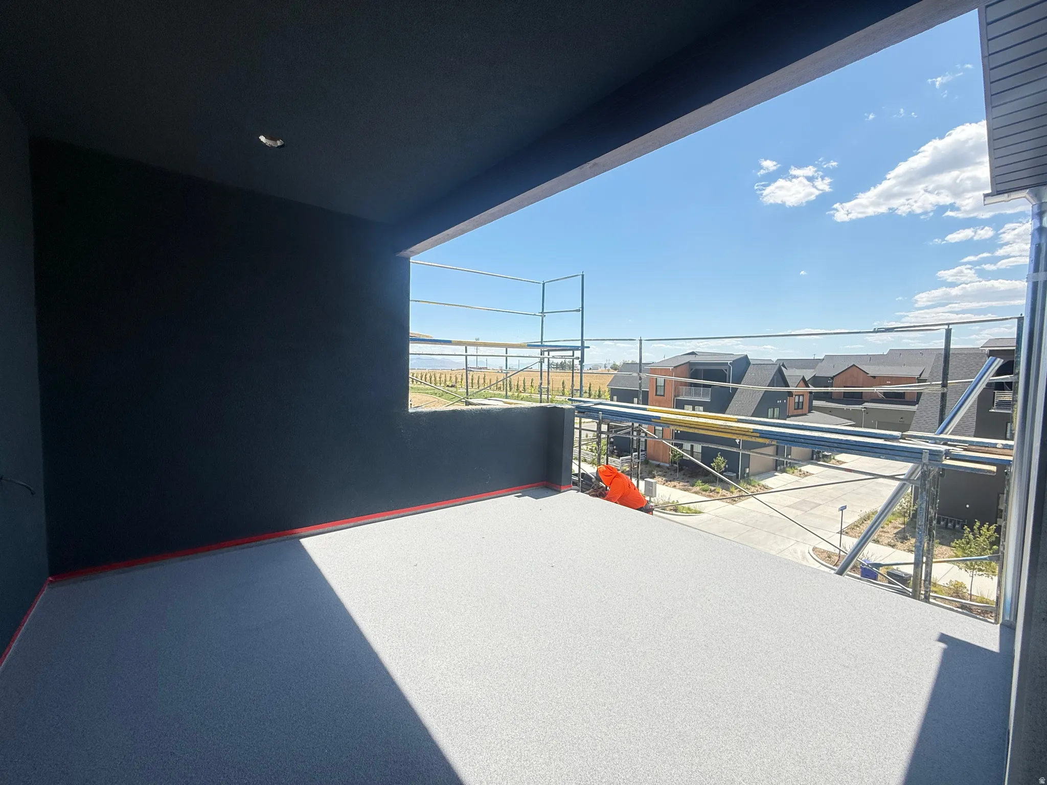Expansive private patio featuring mountain views