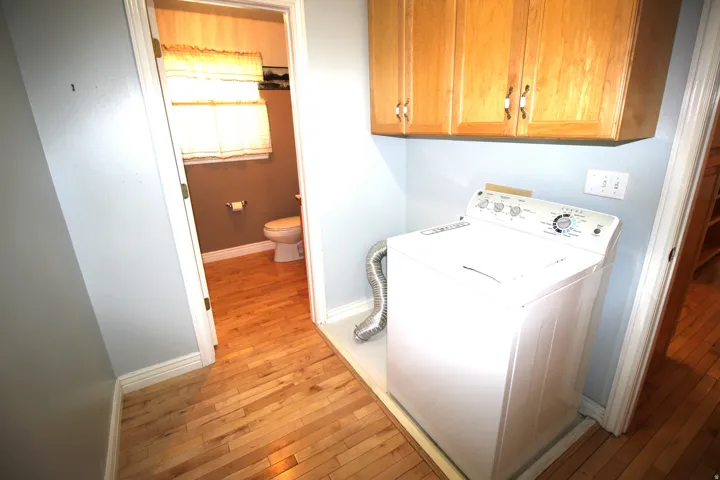 Wood-finish flooring throughout