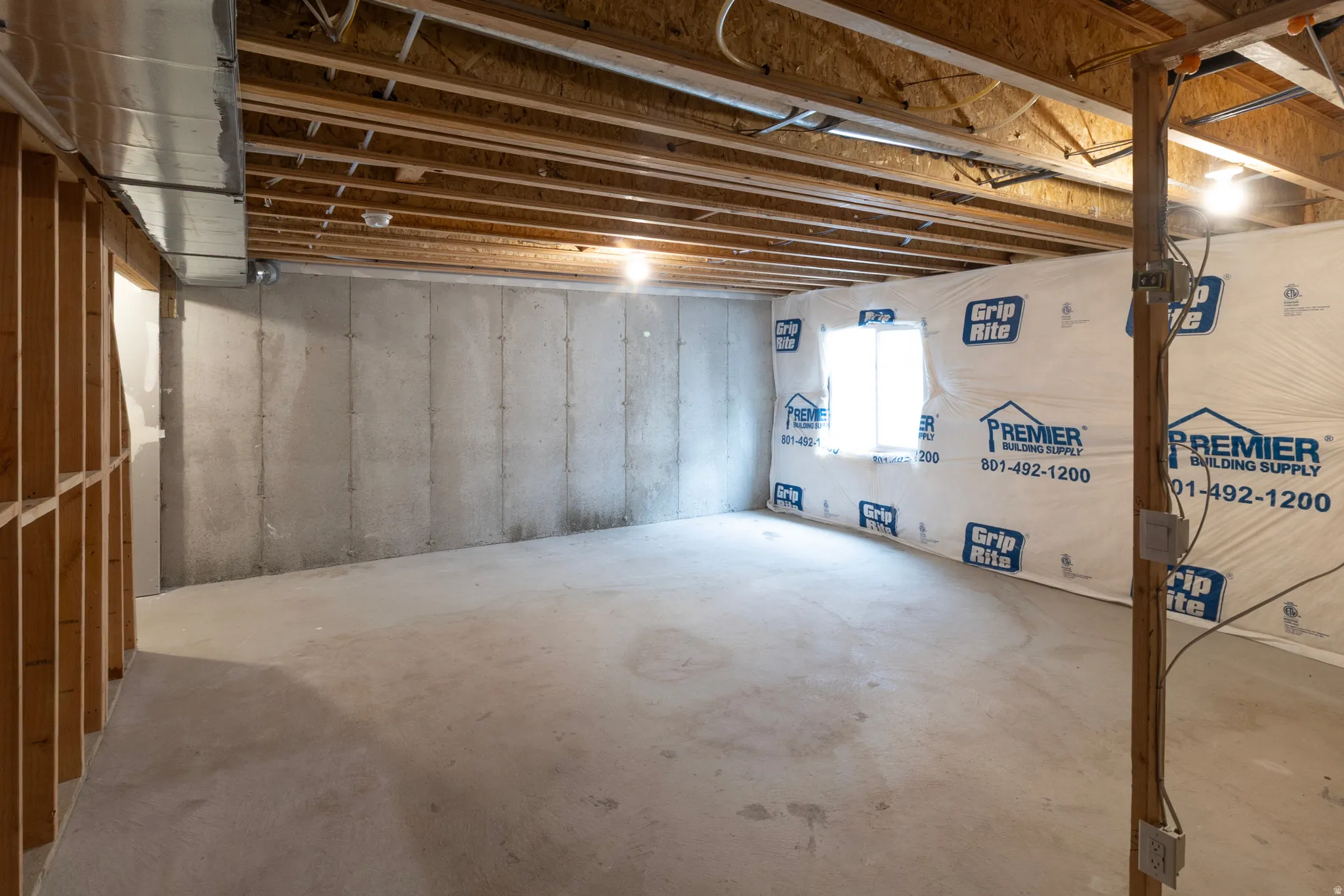 Unfinished basement space