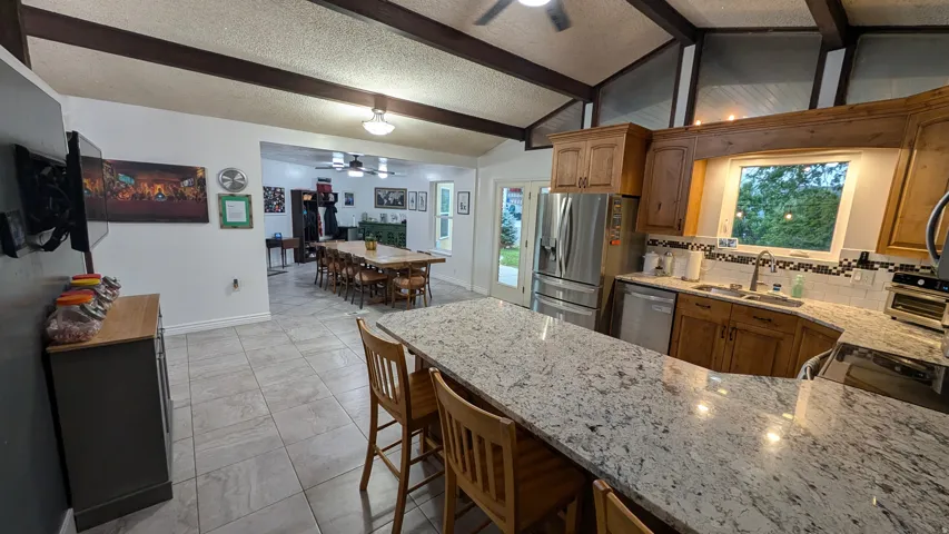 Upstairs kitchen & dinning