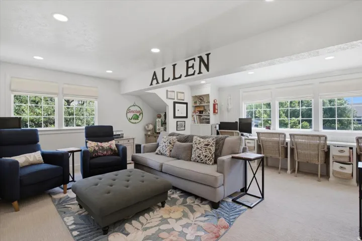 Bright interior space featuring multiple windows