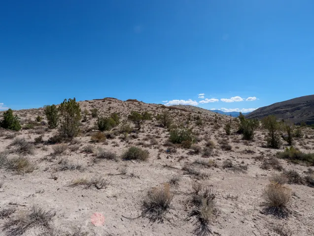 Expansive desert lot featuring native vegetation, natural terrain with gentle slopes, and distant mountain backdrop under clear skies