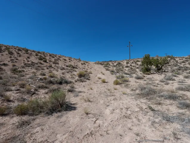 Elevated desert terrain featuring sparse, natural vegetation and a clear sky backdrop