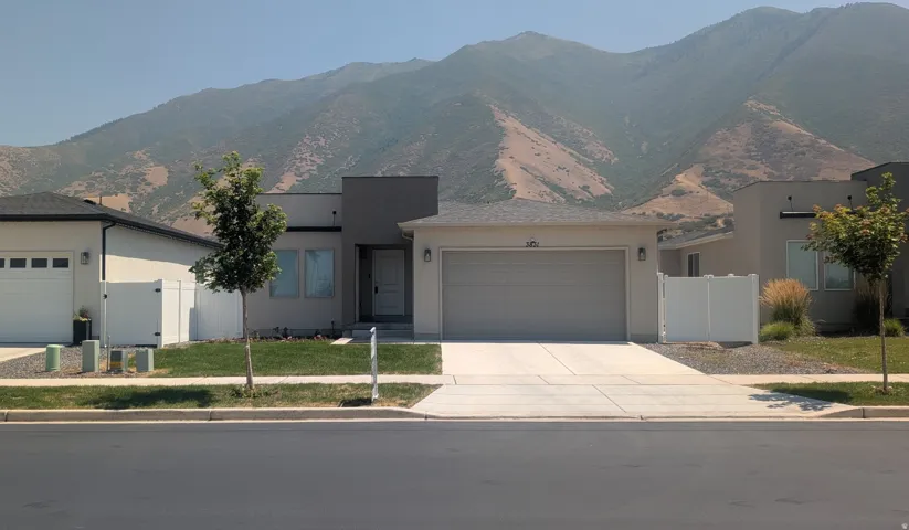 Contemporary-style residence with a two-car garage
