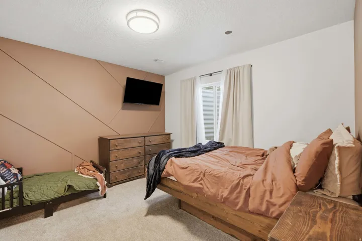 Accent wall featuring geometric paneling