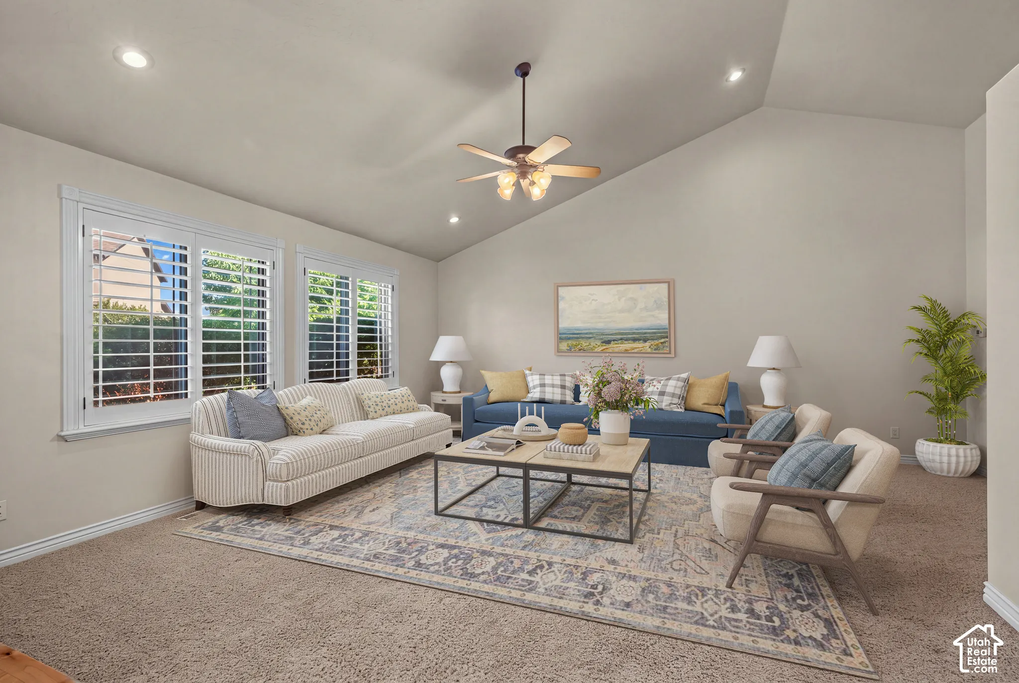 Virtually staged great room