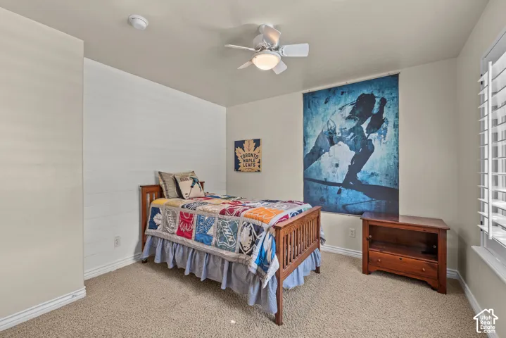 Bedroom 2 - vertical shiplap decorative wall