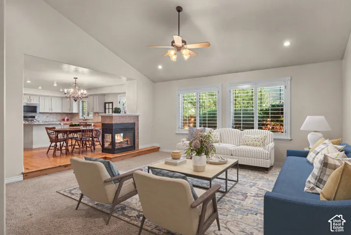 Virtually staged great room