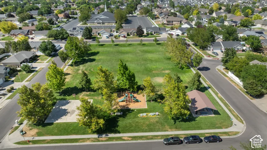 Community park across the street with covered pavilion