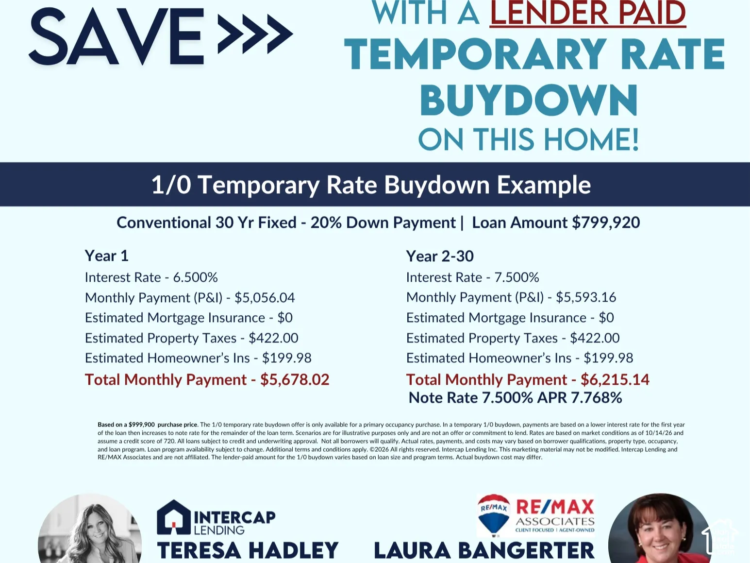 Lender paid rate buy down available for a short time